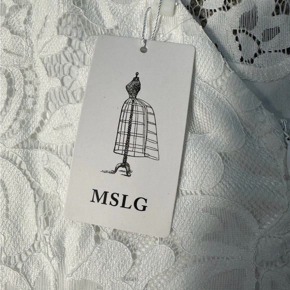 NWT MSLG Women's Elegant floral lace dress SZ Small - Picture 10 of 12